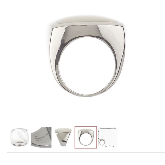 Stainless Steel Bold Square White Mother-of-Pearl Ring/Size 7/NEW! - Picture 6 of 6